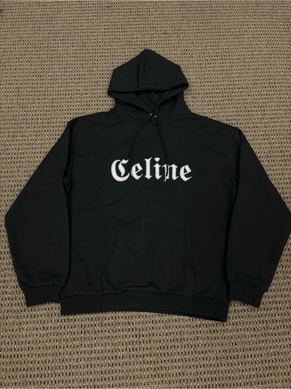CELINE studded logo hoodie Black Size XLarge